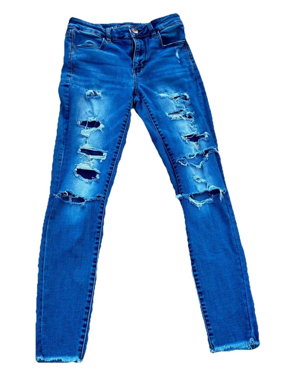 American Eagle Women's Next Level Stretch Jegging Blue Jeans, Size 6, Pockets